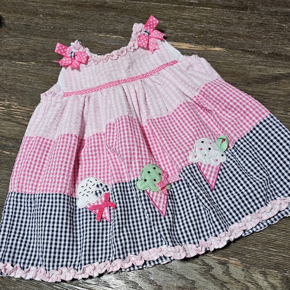 Girls Size 6-9 Month, Cute Ice Cream Cone Dress RARE EDITIONS